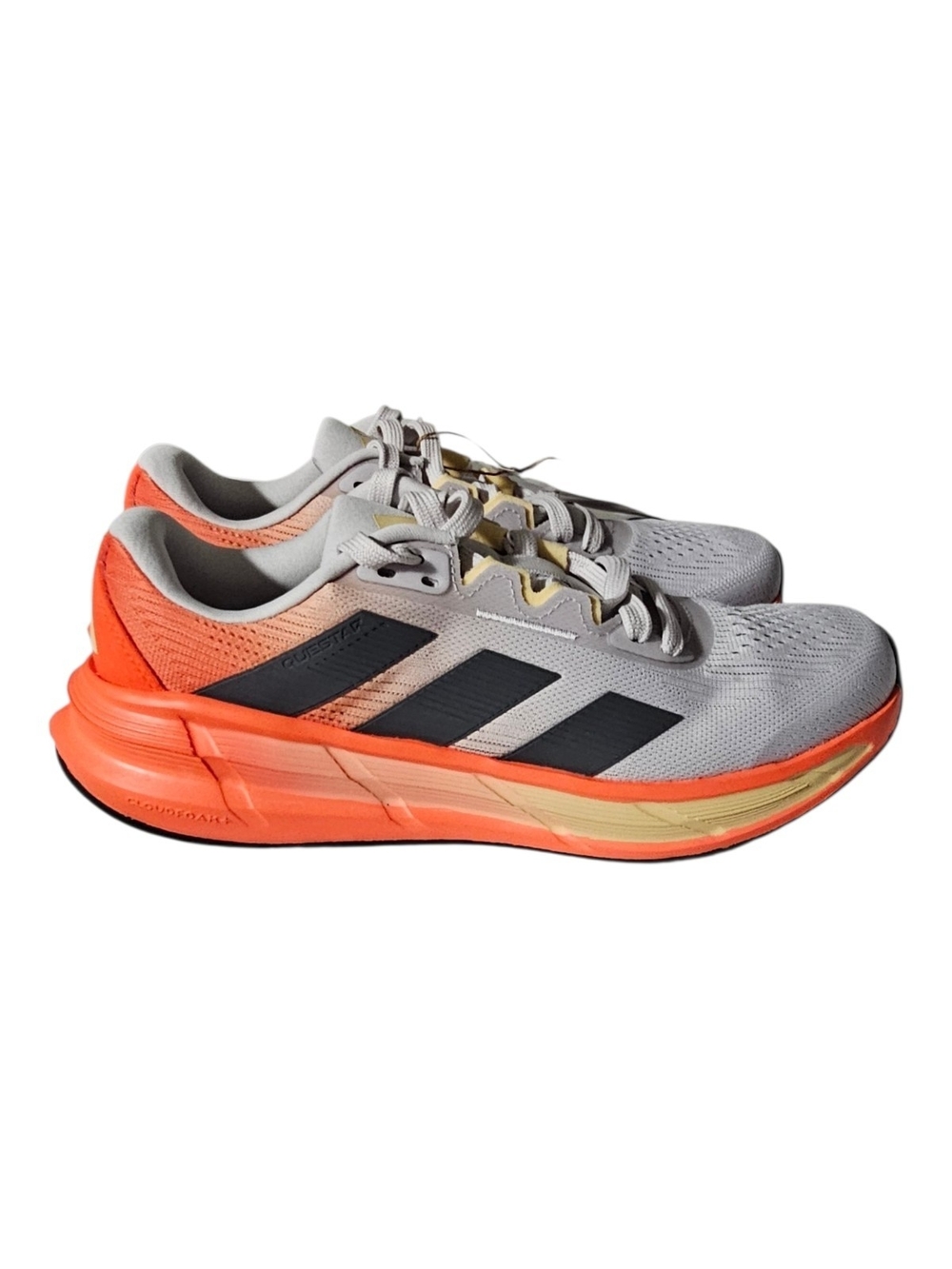 adidas Questar Running Sneakers in Light Gray with Orange and Black Accents
